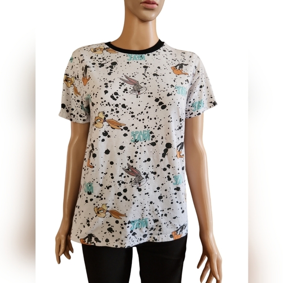 Space Jam Paint Splatter Ringer Tee - Picture 1 of 6